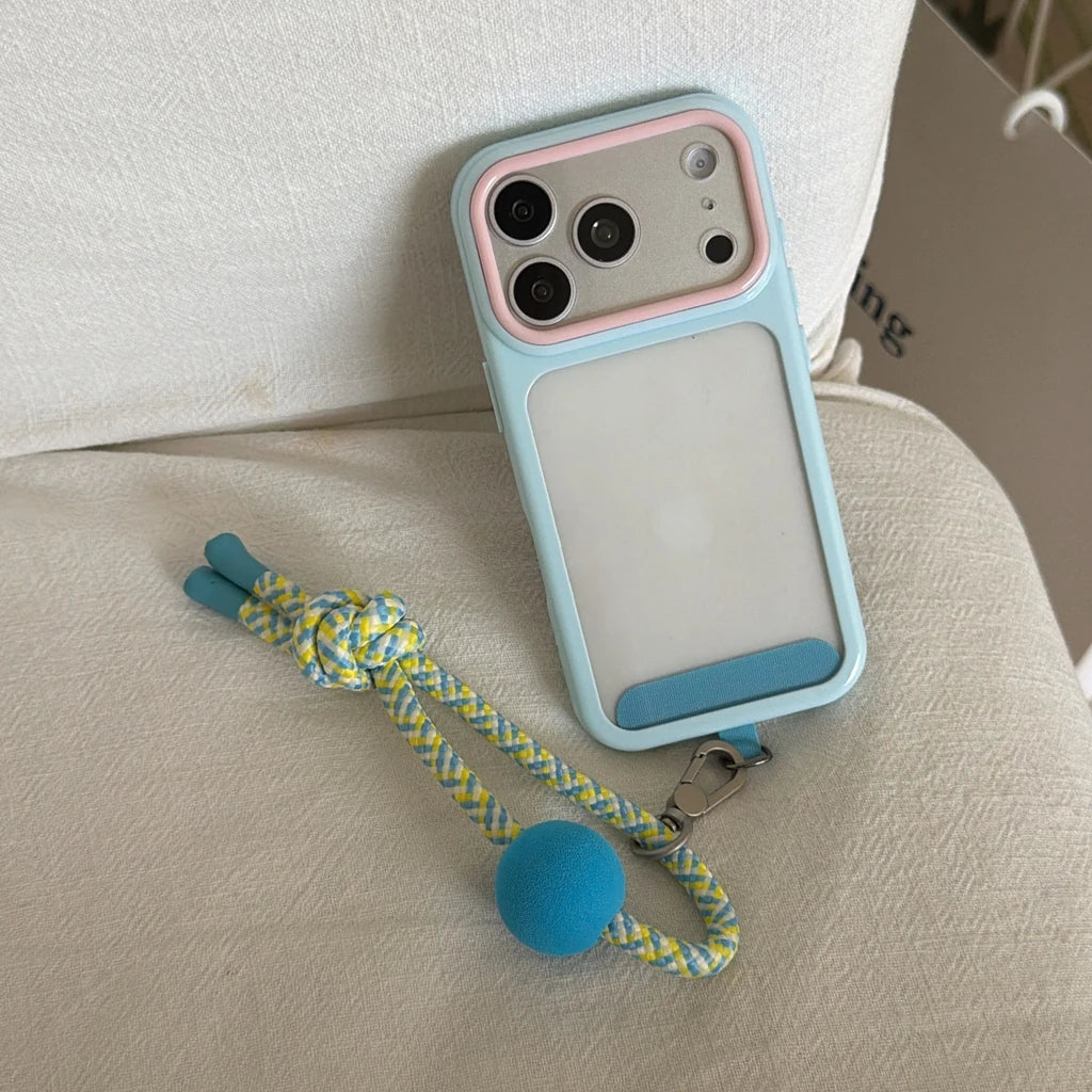 バイカラー ランヤード付き バンパー iPhoneケース｜ポップ・アクティブ #261059
