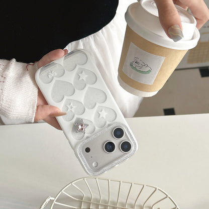 ハートグリッター iPhoneケース｜スタービジューアクセント #240312