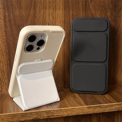 シンプル iPhoneケース｜折りたたみスタンド付き・パステルカラー #240529