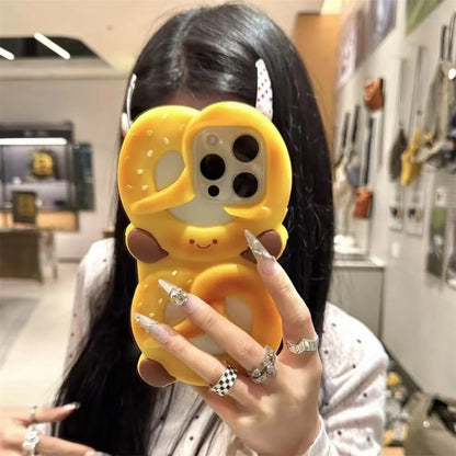 【プレッツェルモチーフ】ぷっくり立体ソフトケース｜iPhone対応 #250530