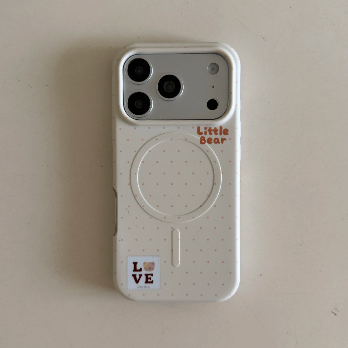 【くまモチーフ】マグネット内蔵 iPhoneケース (ケース単品・グリップセット選択可) ガーリー・ナチュラル アニマル PCA #261186