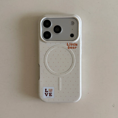 【くまモチーフ】マグネット内蔵 iPhoneケース (ケース単品・グリップセット選択可) ガーリー・ナチュラル アニマル PCA #261186
