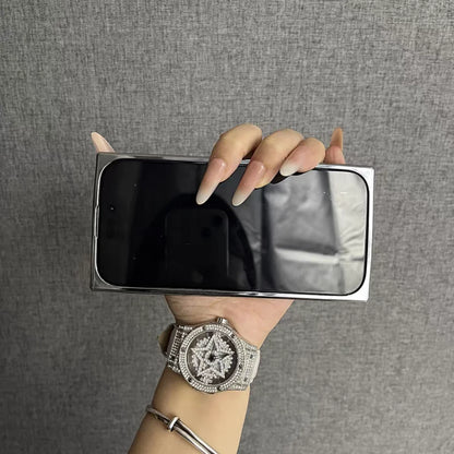 【スクエアシリーズ】 ヒョウ柄 レオパード メタリックフレーム スクエア スマホケース｜iPhone対応 #250815