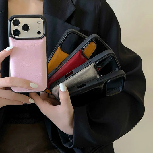 【メタリックレザー】高見えレザー風デザイン スマホケース｜iPhone対応 #250110