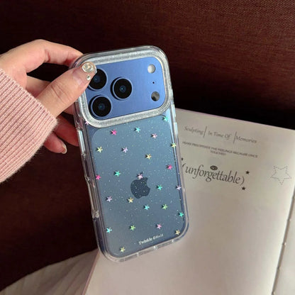 【トゥインクルスター】ラメ×スターシェル パールストラップ付き スマホケース｜iPhone対応 #250225