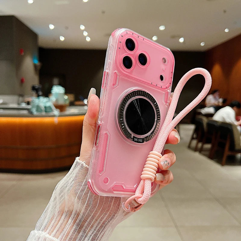 【リングスタンドシリーズ】マグネット対応 ストラップ付き 半透明 クリアスマホケース｜iPhone対応 #251214