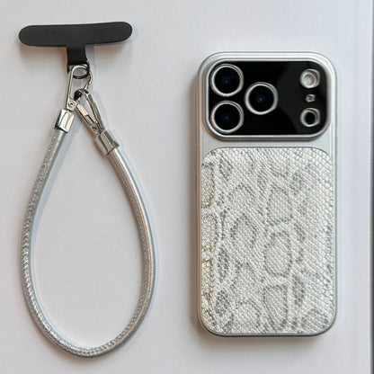【スネークタッチ】パイソンレザー調 × ハンドストラップ スマホケース｜iPhone対応 #240823
