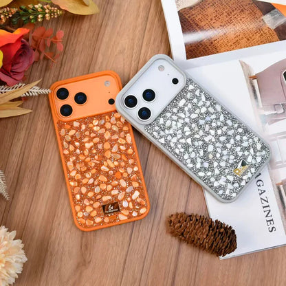 【キラキラビジューシリーズ】ミックスストーン グリッター  デコ スマホケース｜iPhone対応 #260119