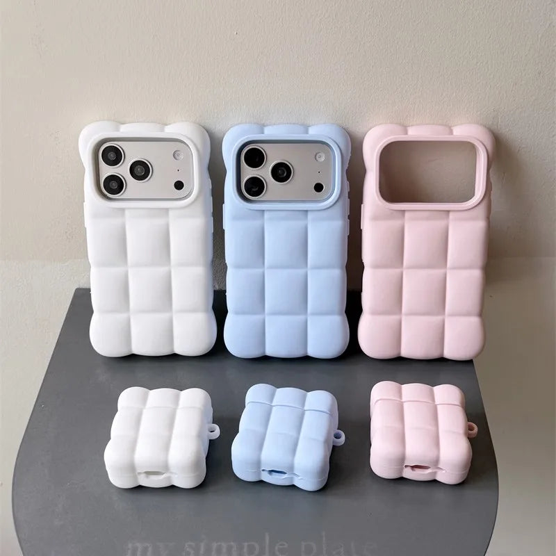 ぷっくり立体デザイン iPhoneケース 全3色 ポップ・パステル・キュート #261149