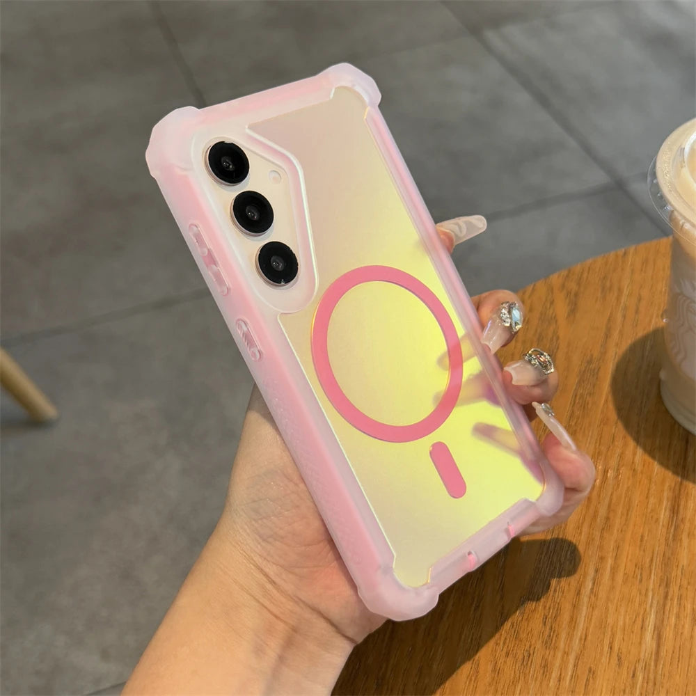 【Galaxy対応】透け感が可愛いパステルカラー マグネット対応 ケース ｜クリア・アクティブ風  #261030