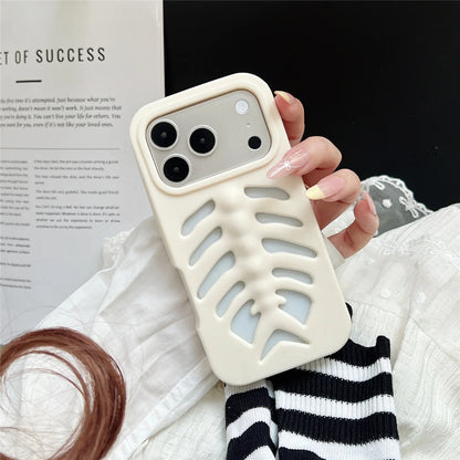 3Dフィッシュボーン 立体透かしデザイン シリコン iPhoneケース｜個性派 #260044