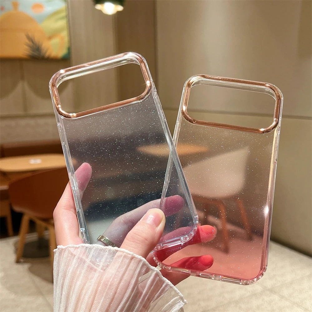 【グラデーションシリーズ】ラメ入りクリアフレーム スマホケース｜iPhone対応 #251127