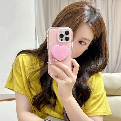 【ハートスタンド付き】クリアスマホケース｜iPhone対応 #250501