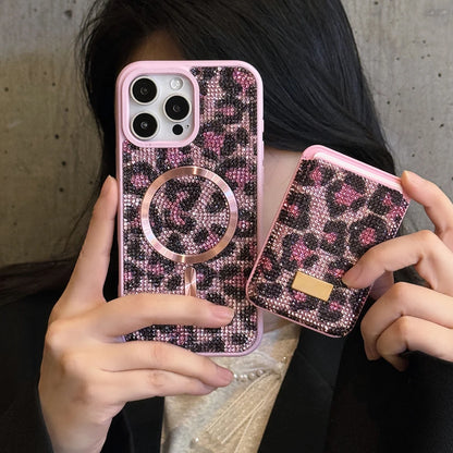 【アニマルシリーズ】キラキラビジュー レオパード ヒョウ柄 スマホケース｜iPhone対応 #250906