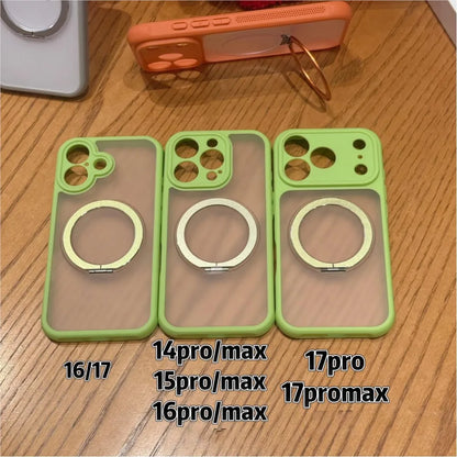 マットカラー iPhoneケース｜ビビッド配色・リング一体型・耐衝撃デザイン #240412