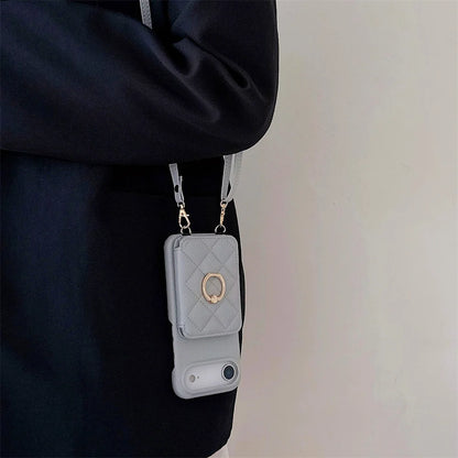 【キルティングシリーズ】カード収納付き ショルダー付き キルティング調 スマホケース｜iPhone対応 #251117