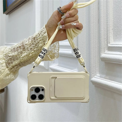 【ネオンストラップカード】カードポケット×ショルダーストラップ スマホケース｜iPhone対応 #240805