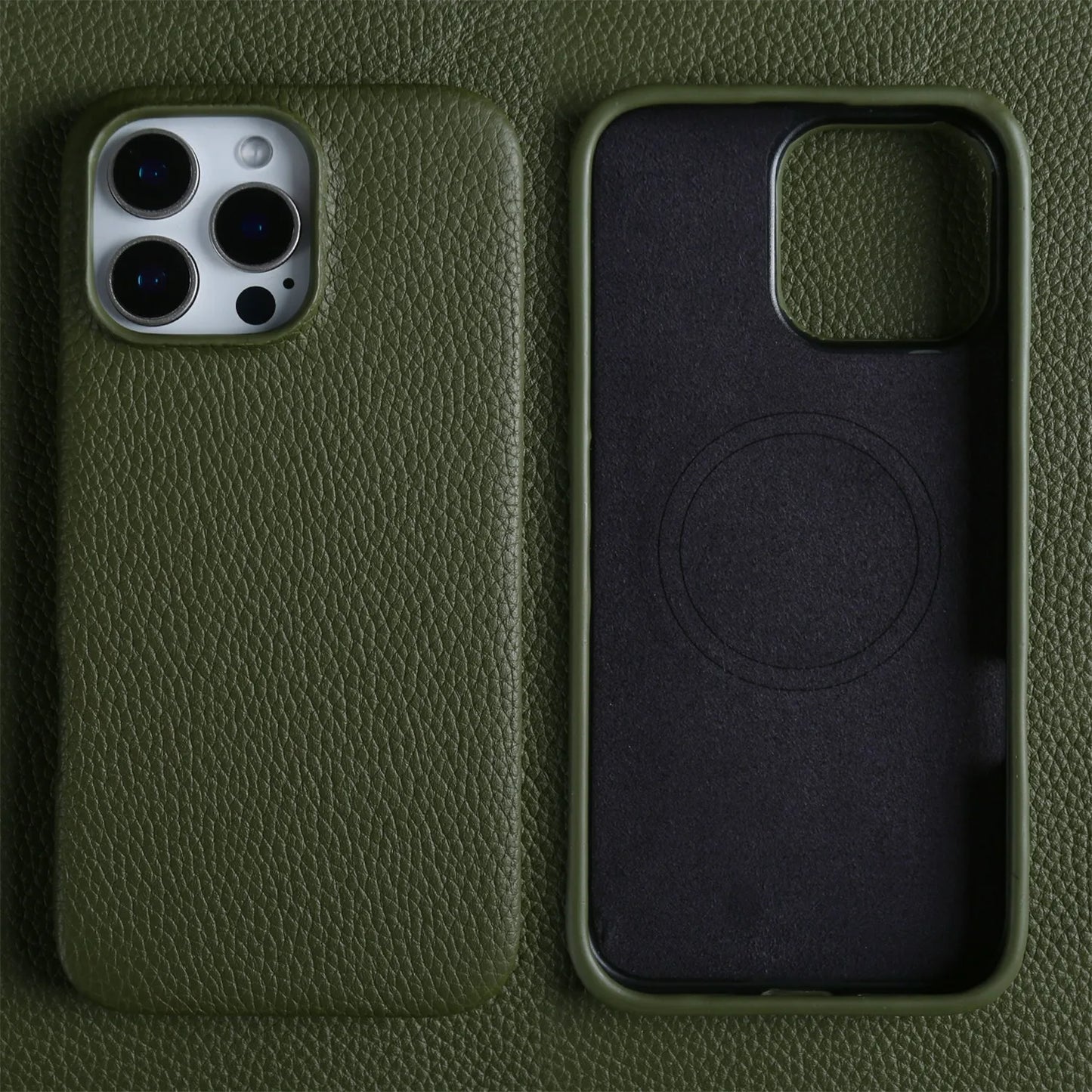 【Magnet内蔵】リアルレザー シンプル ハイグレード スマホケース｜iPhone対応 #241017