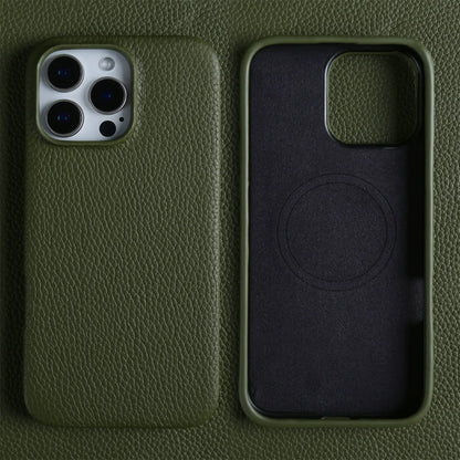 【Magnet内蔵】リアルレザー シンプル ハイグレード スマホケース｜iPhone対応 #241017