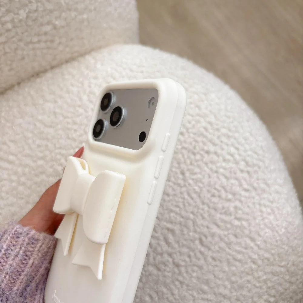 ビッグリボン ストラップ付き シリコン iPhoneケース #260617