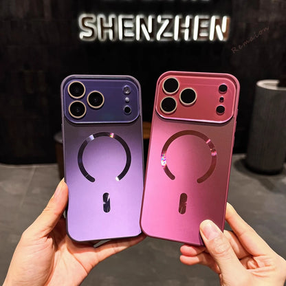 メタリックリング Magnet内蔵 iPhoneケース｜ミラー調・スタイリッシュ #240316