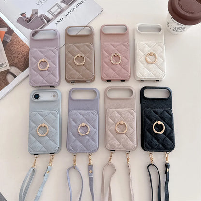 【キルティングシリーズ】カード収納付き ショルダー付き キルティング調 スマホケース｜iPhone対応 #251117