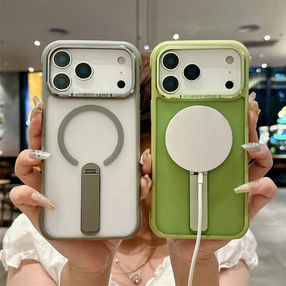 【Magnet内蔵】半透明 マットカラー スタンド付き スマホケース｜iPhone対応 #251209