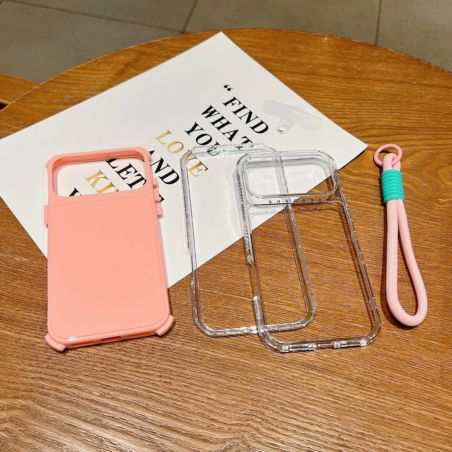 【ネオンシリーズ】カラフルクリアデザイン ストラップ付き スマホケース｜iPhone対応 #251120