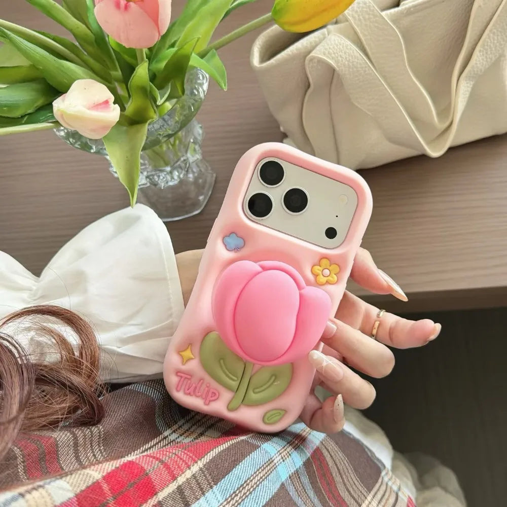 チューリップ 3D 立体デザイン iPhoneケース #260618