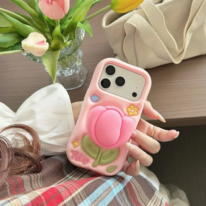 チューリップ 3D 立体デザイン iPhoneケース #260618