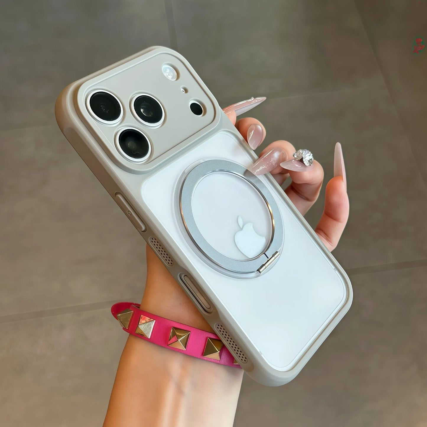 マットカラー iPhoneケース｜ビビッド配色・リング一体型・耐衝撃デザイン #240412