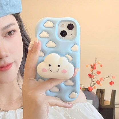 【クラウドシリーズ】3D雲モチーフ ポップデザイン スマホケース｜iPhone対応 #250824