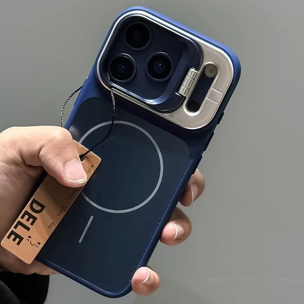 開閉レンズスタンド Magnet内蔵 iPhoneケース｜カメラ保護・シンプル マットデザイン #230718