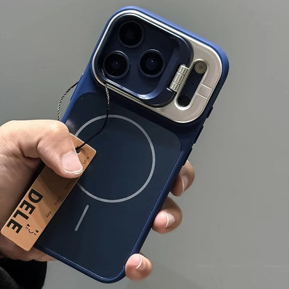 開閉レンズスタンド Magnet内蔵 iPhoneケース｜カメラ保護・シンプル マットデザイン #230718