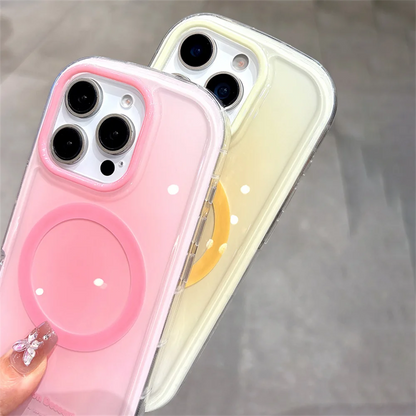 【Magnet内蔵】ふんわりチーク 滲み グラデデザイン パステルカラー｜iPhone対応 #260125