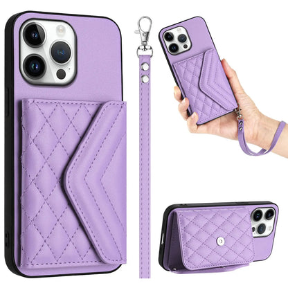 【キルティングシリーズ】カード収納付き ショルダー対応 レザー調スマホケース｜iPhone対応 #251108