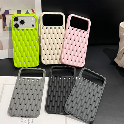 立体編み込みテクスチャー マットカラー iPhoneケース｜スポーティ #260041