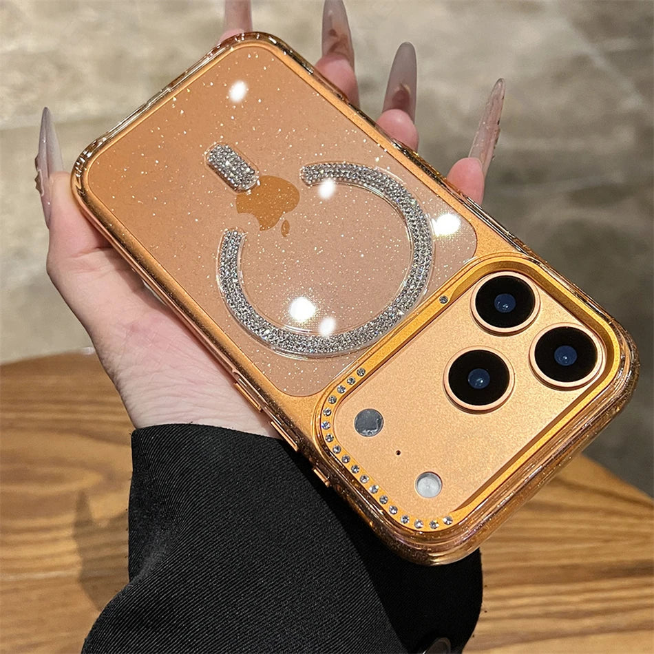 ビジューリング グリッターケース｜キラキラ×リング一体型iPhoneケース #240403