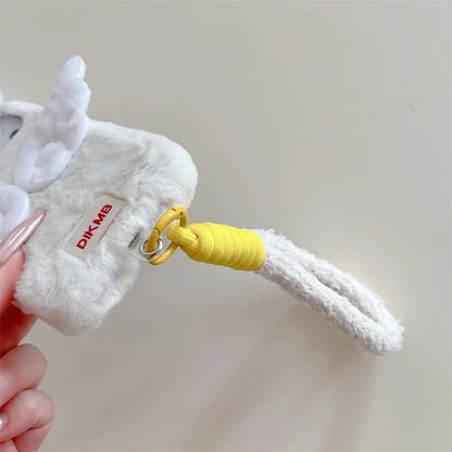 【エンジェルファーウィング】天使の羽×ふわもこホワイト スマホケース｜iPhone対応 👼✨ #250112