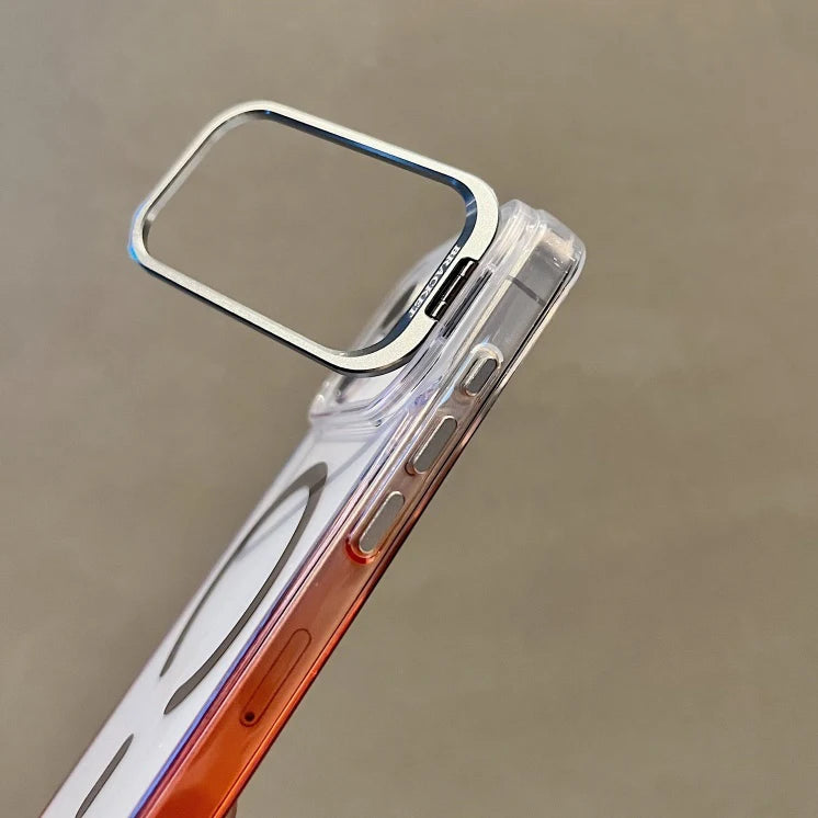 【グラデーションフレーム】 ワンタッチスタンド クリア スマホケース｜iPhone対応 #240902