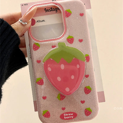 【フルーツシリーズ】キラキラいちご グリッタースマホケース｜iPhone対応 #250828