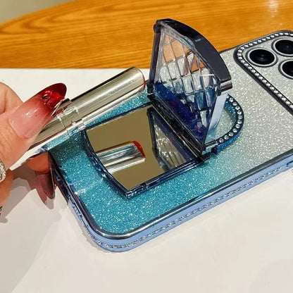 【バッググリッター】3Dバッグ モチーフ付き グラデーション ラメ スマホケース｜iPhone対応 #250301