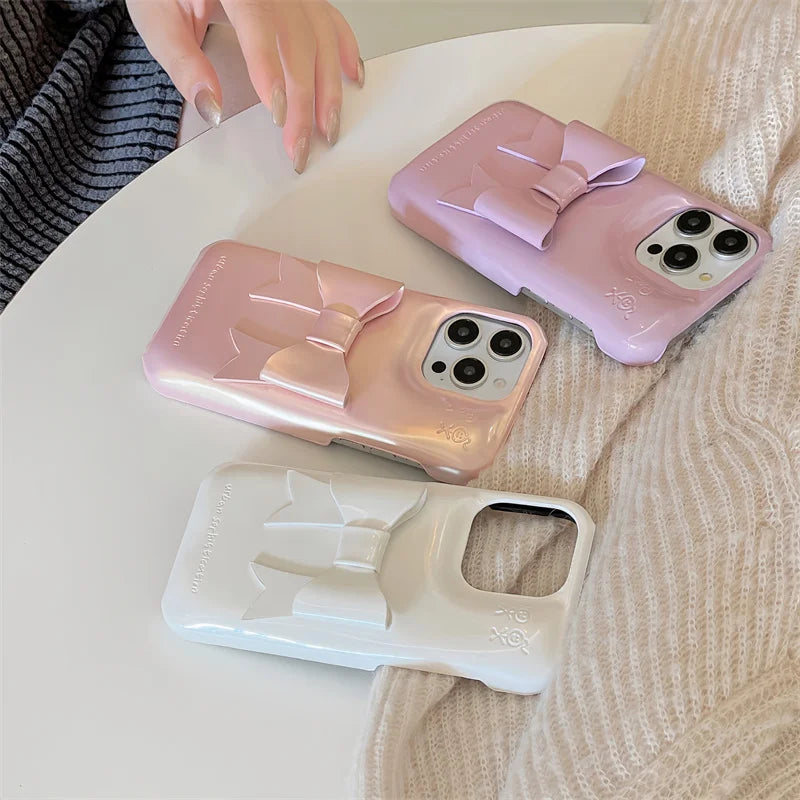 【艶めく光沢×立体リボン】大人ガーリーな3Dデザインケース｜iPhone対応 #250508