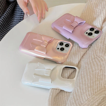 【艶めく光沢×立体リボン】大人ガーリーな3Dデザインケース｜iPhone対応 #250508