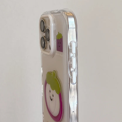 【フルーツシリーズ】スイカ マンゴスチン アップル カラフルクリア スマホケース｜iPhone対応 #251017