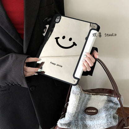【iPadケース】ニコちゃん 鏡付き 三つ折り iPadケース 手帳型 カバー #261153