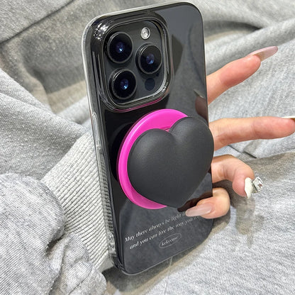 【Magnet内蔵】立体 3D ハートグリップ ビビット バイカラー スマホケース｜iPhone対応 #250131