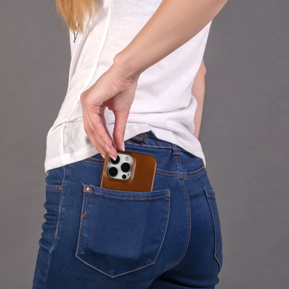 【本革シリーズ】艶あり スムースレザー スマイル ステッチケース｜iPhone対応 #240831