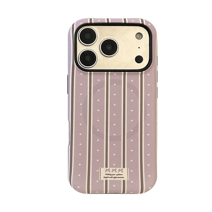リボンストライプ グリップ付き ガーリー Magnet内蔵 iPhoneケース #260610