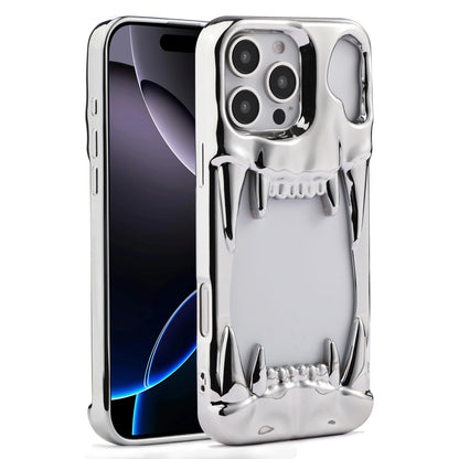 【メタリックファング】立体キバ × ミラーメタル スマホケース｜iPhone対応 #240812